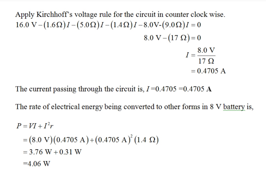 At what rate is electrical energy being converted to other...get 4