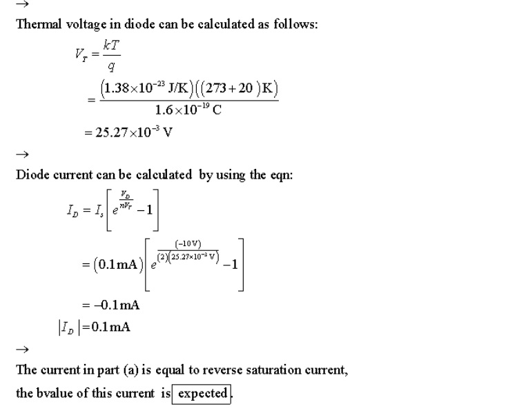 determine the diode current at 20°C for a silicon diode with...get 4