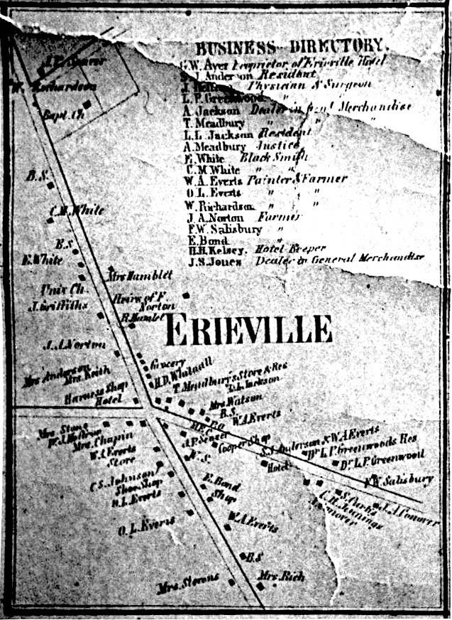 Hamlet of Erieville, Town of Nelson, in Historic Maps