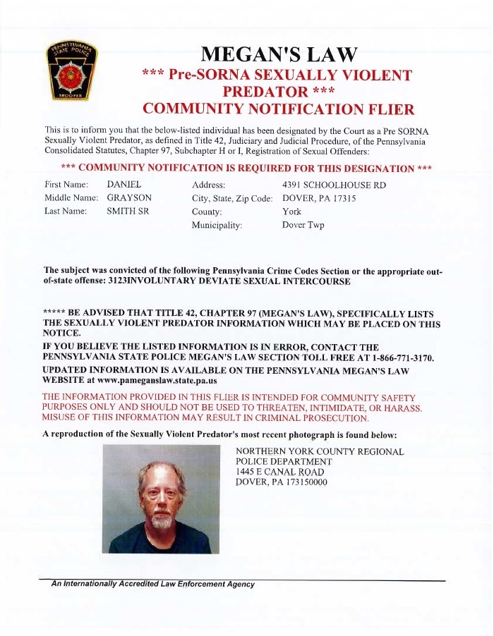 Megan&rsquo;s Law Offender – Mandatory Community Notification in Dover 