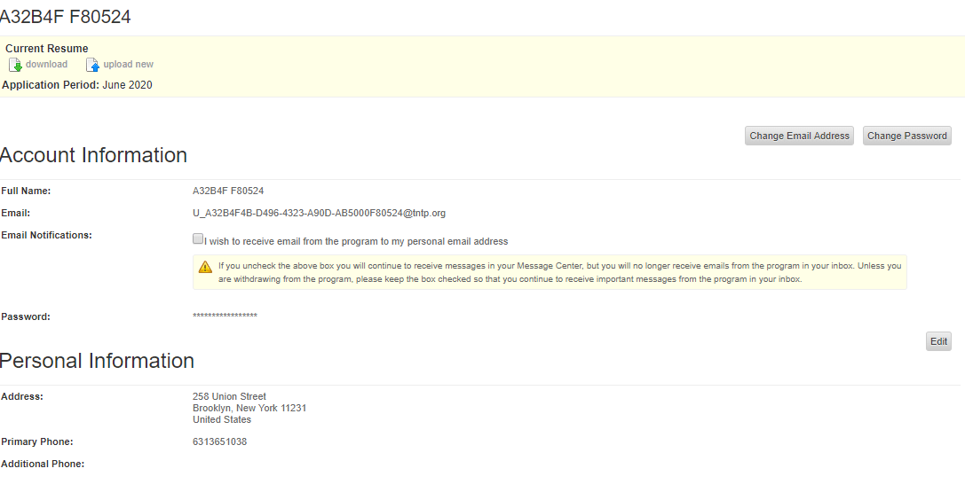 How do I change my email address/ personal address on my online account