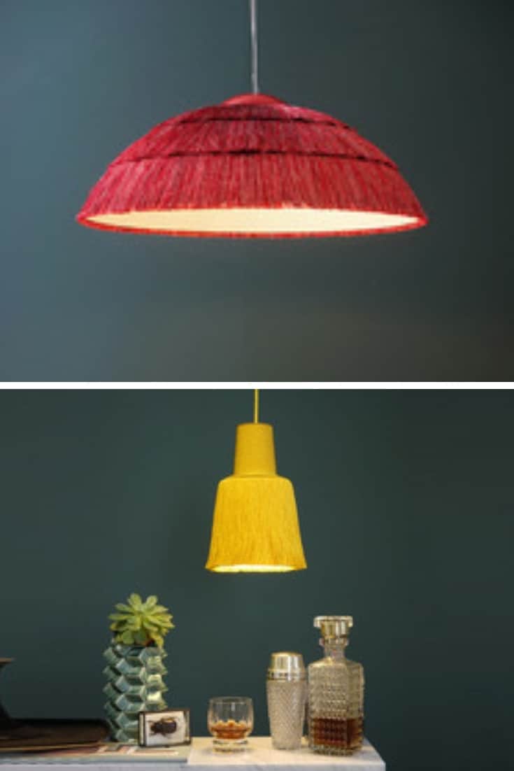 Cool Fringed Lamp Shades (+ Fringe Chandelier and Fringed Ceiling Light