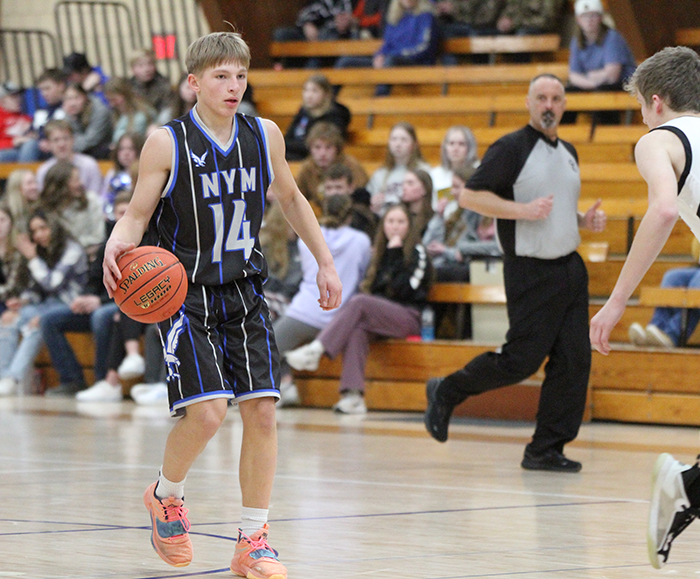 Finn Roder sets up a play during a recent game in New York Mills. The