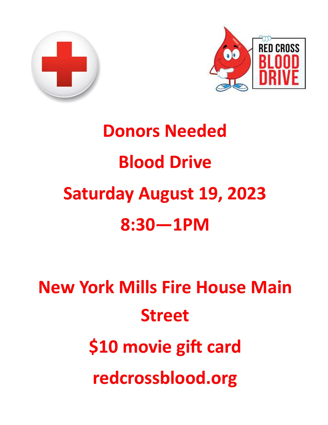 Blood Drive New York Mills