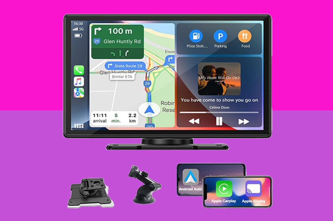 Rephrase single title from this title 9-Inch Wireless Car Display with Apple CarPlay is 55% off . And it must return only title i dont want any extra information or introductory text with title e.g: ” Here is a single title:”