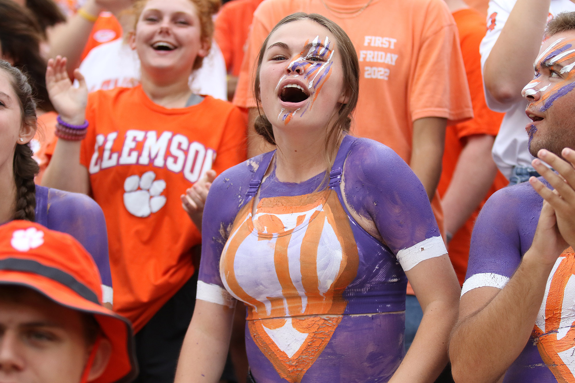 College Football Fans Painted