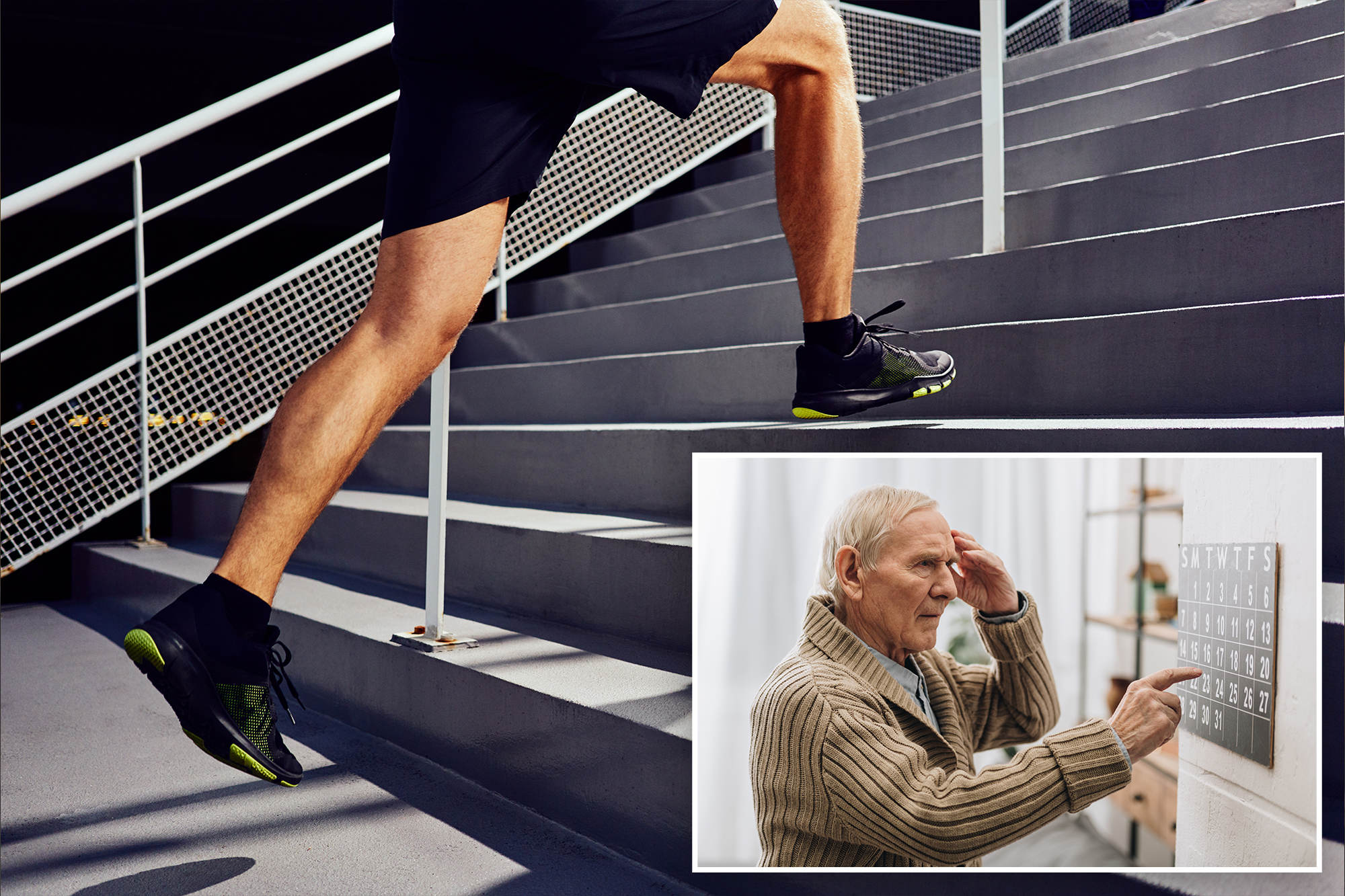 Rephrase single title from this title How your calf muscles can predict your chance of dementia . And it must return only title i dont want any extra information or introductory text with title e.g: ” Here is a single title:”