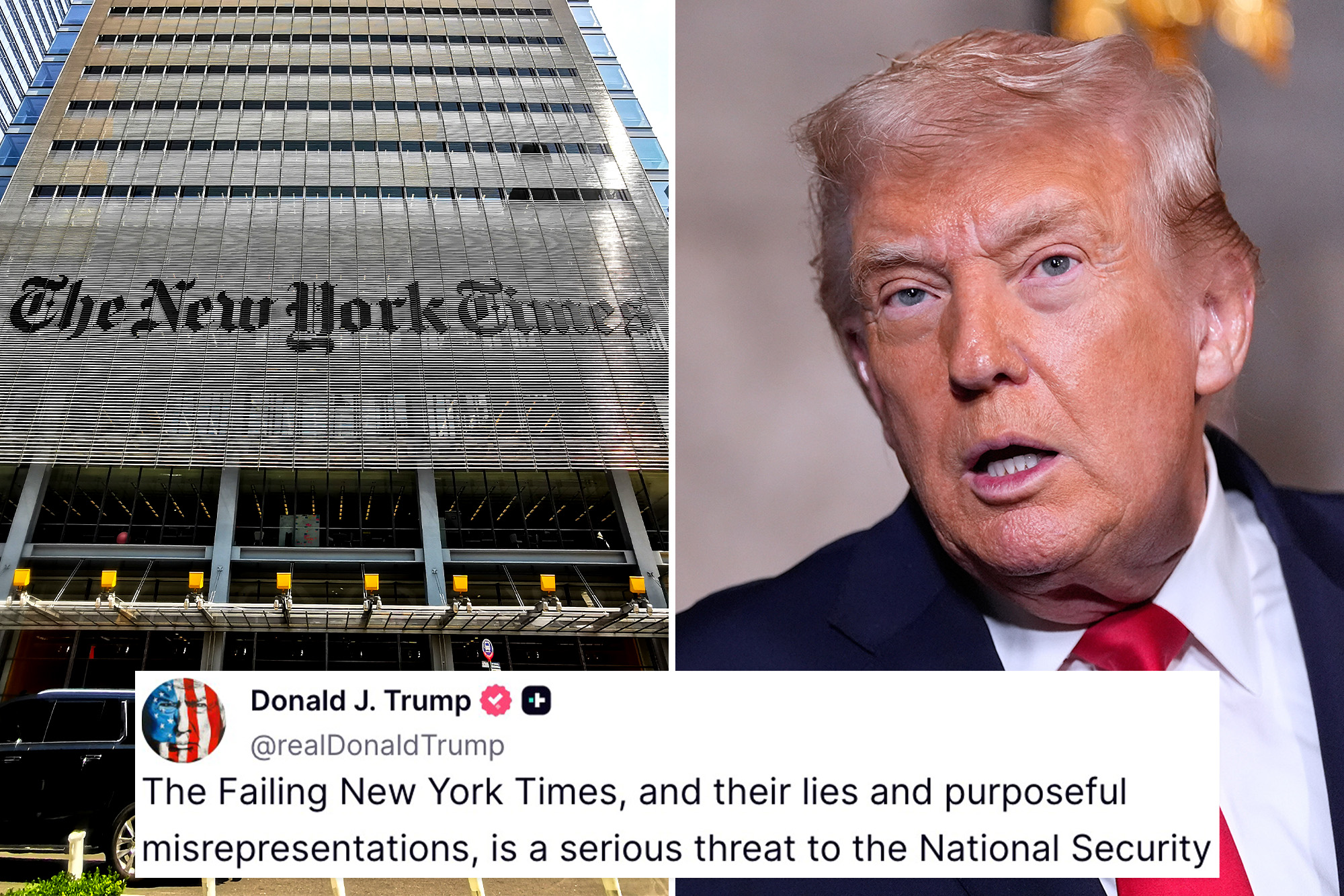 Trump slams New York Times as ‘serious threat to national security’
