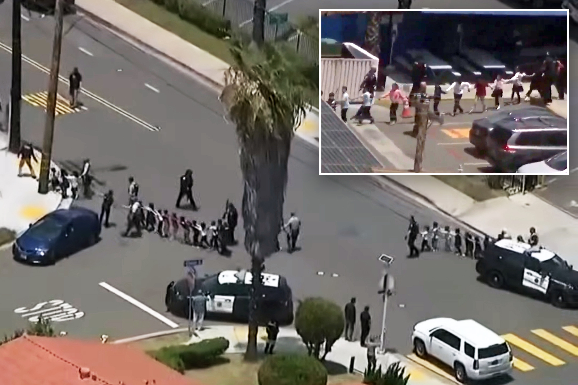 Terrifying moment small children evacuated from San Diego mosque amid shooting