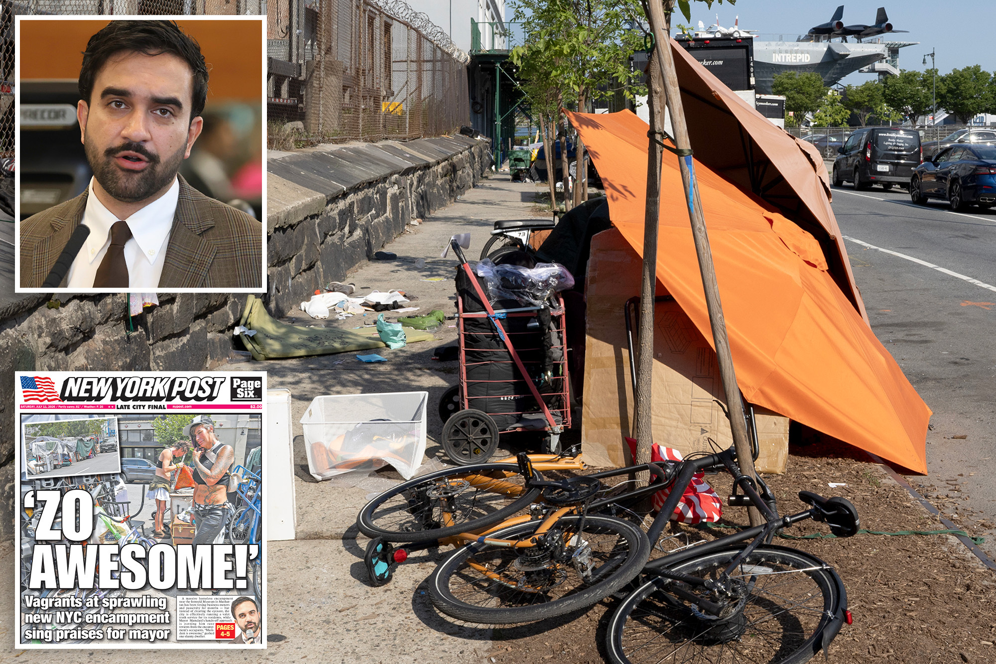 Mayor Zohran Mamdani gives non-answer on growing homeless encampment near NYC Intrepid Museum