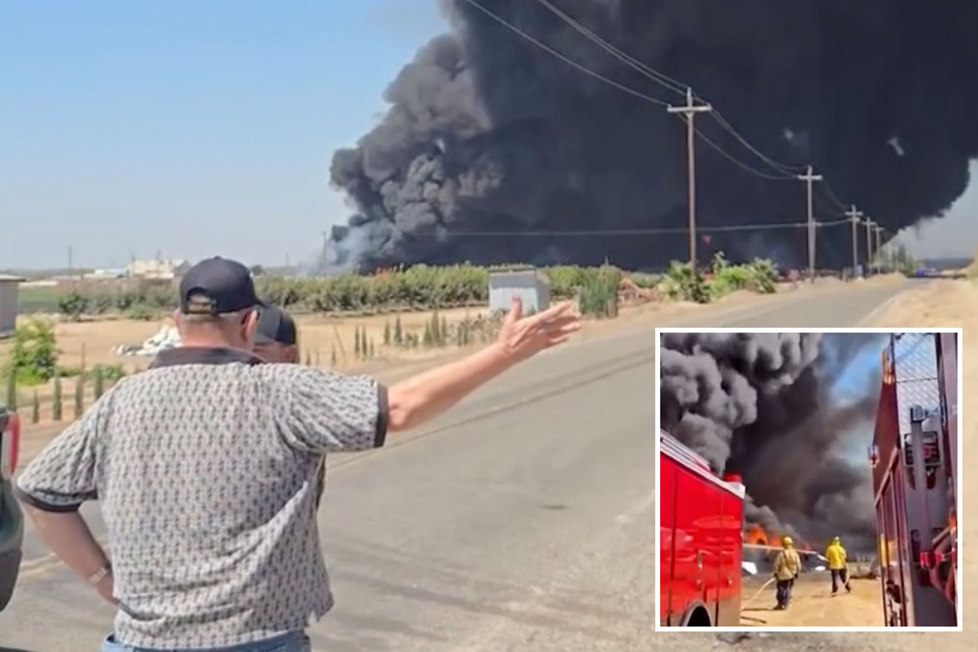 Tire facility erupts in flames sending harmful smoke into the air