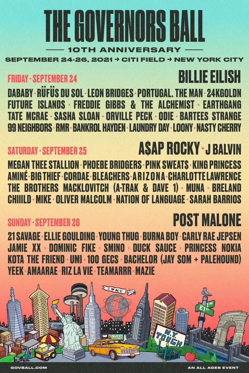 Governors Ball Announces 2021 Lineup NYS Music
