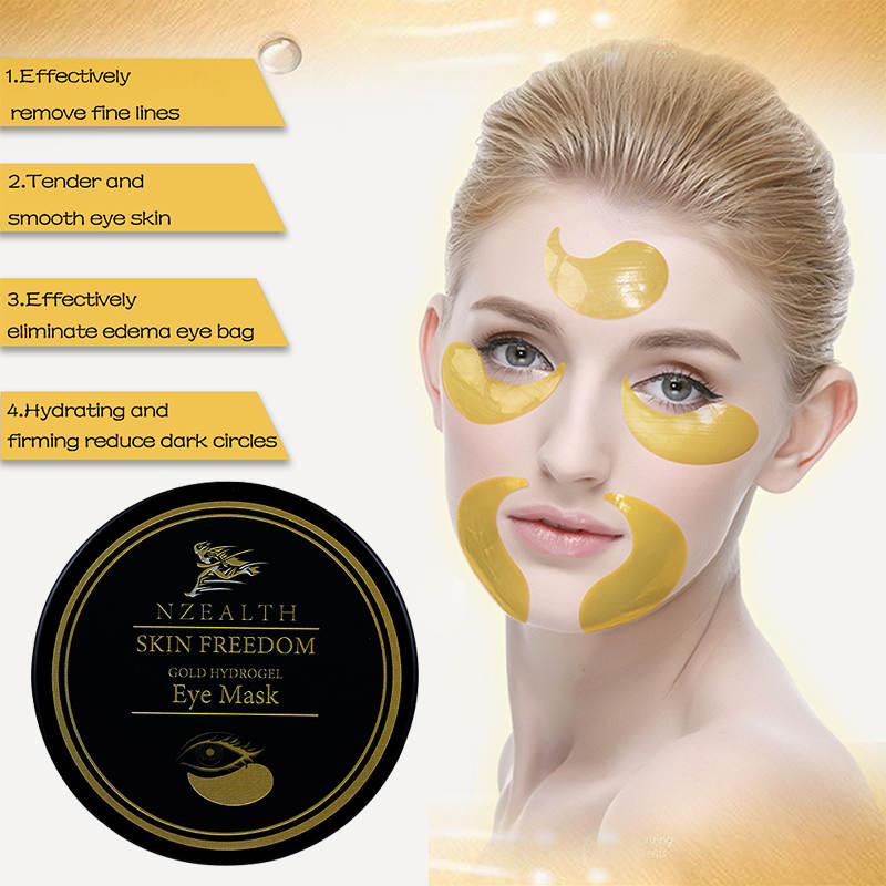 NZEALTH SKIN FREEDOM Gold Hydrogel Eye Mask, 60 Patches N Z E A L T H