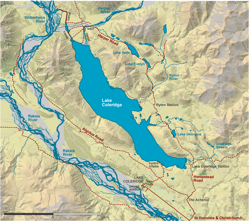 Lake Coleridge Map NZ Fishing