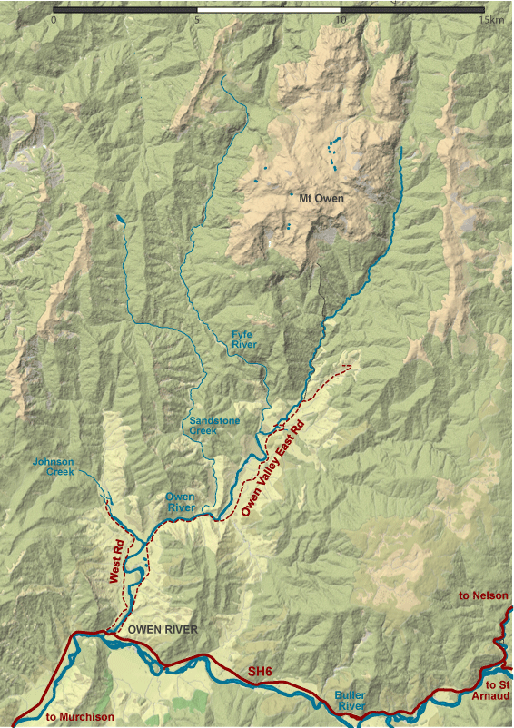 Owen River Map NZ Fishing