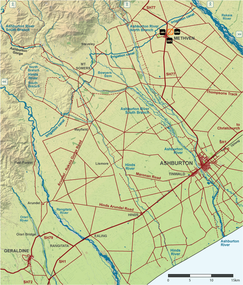 Ashburton River Map NZ Fishing