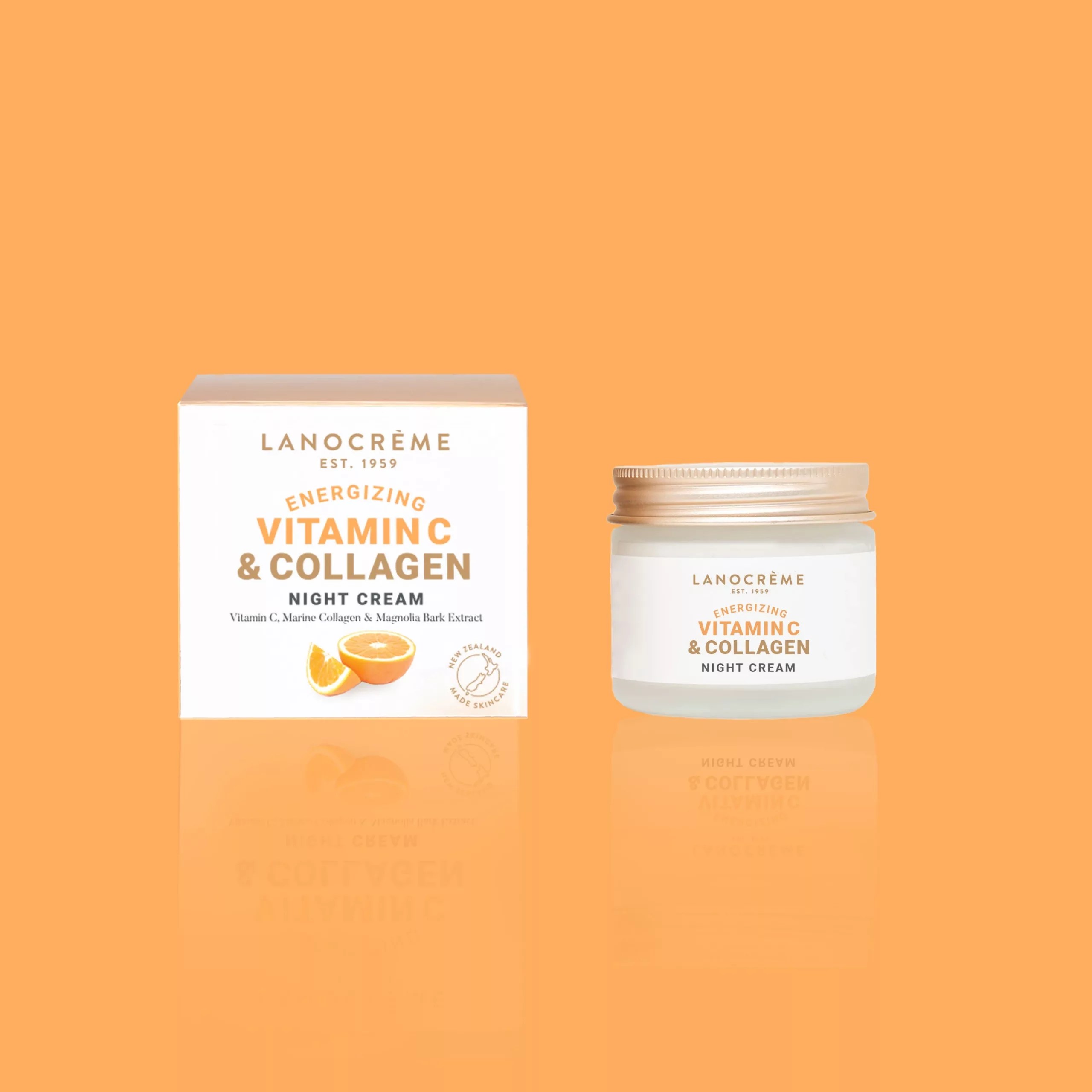 Lanocreme Vitamin C & Collagen Night Cream 50g (Pack of 3) NZ MADE