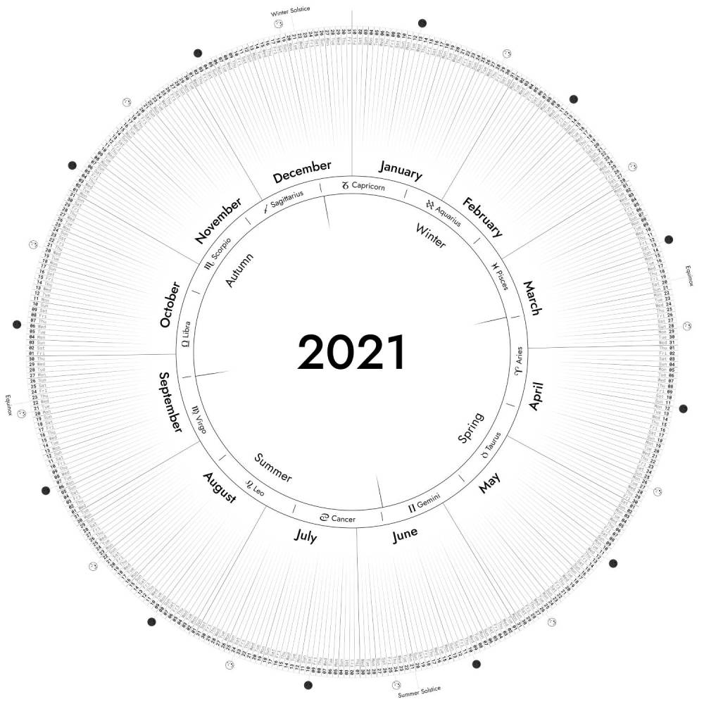 ◯ Calendar Your personal circular calendar ◯ Calendar Your personal circular calendar