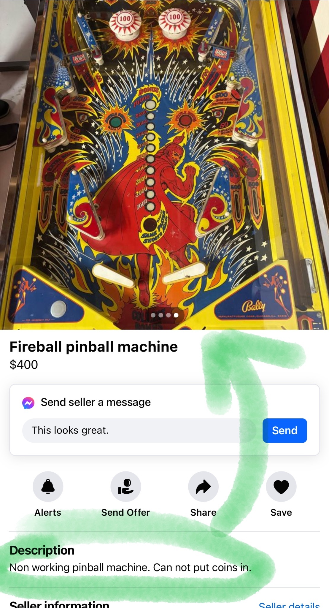 More Craigslist laughs. Pinball machines for sale