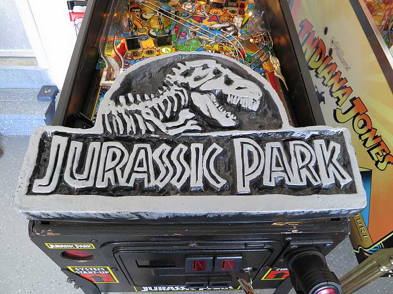 FS Data East Jurassic Park with NEW TOPPER SOLD Pinball machines for