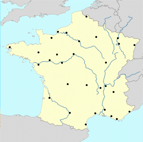 Villes et Rivières de la France (Cities and Rivers in France) Diagram