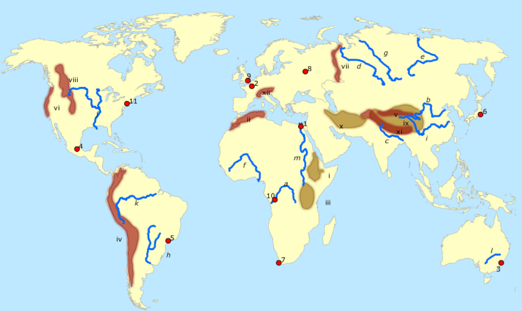 Kaart Gebergten Wereldkaart Gebergten Diagram Quizlet