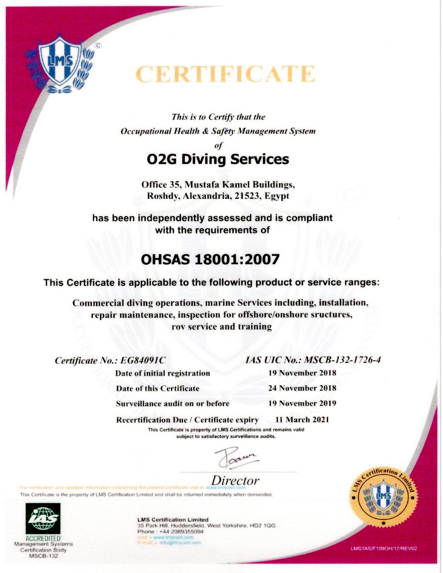 Diving Services Marine Works O2 Group O2 Diving