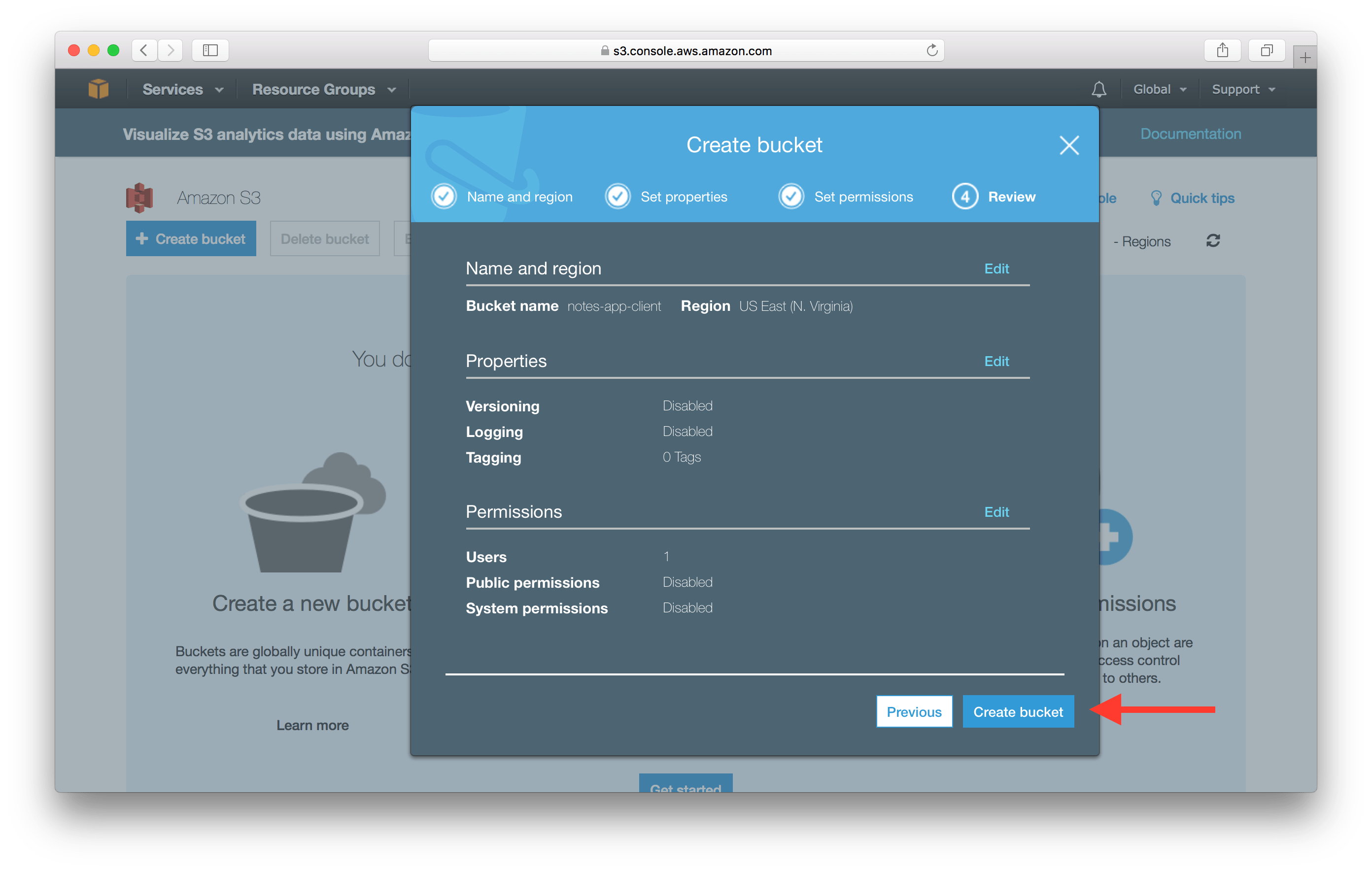 Create an S3 Bucket Serverless & React on AWS