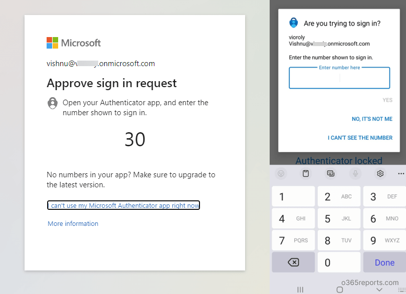 Number Matching in MFA Office 365 Reports