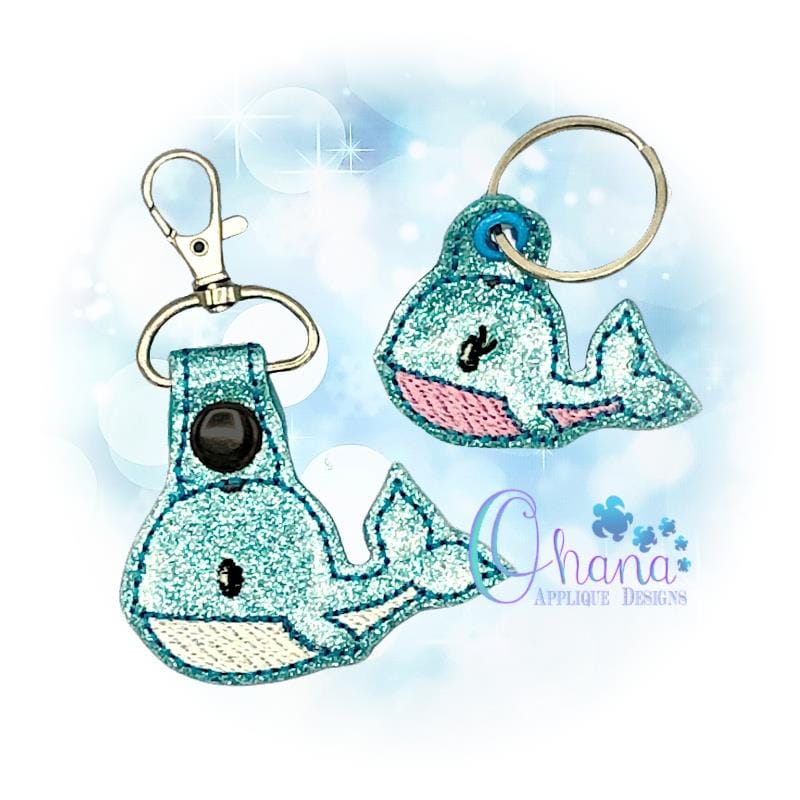 Whale Key Chain Ohana Applique Designs Desgins for your Ohana