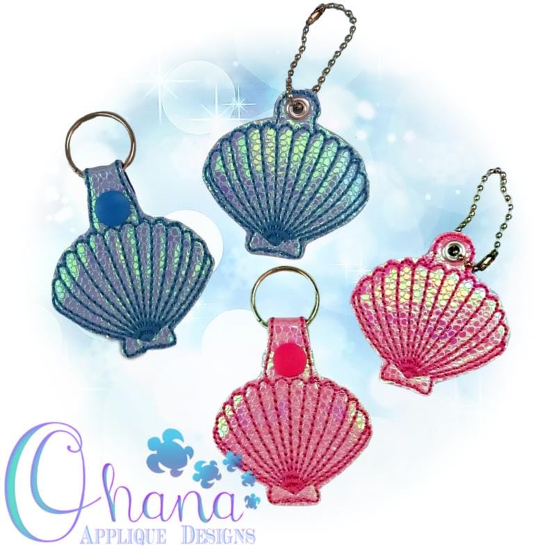 Shell Key Chain embroidery Ohana Applique Designs