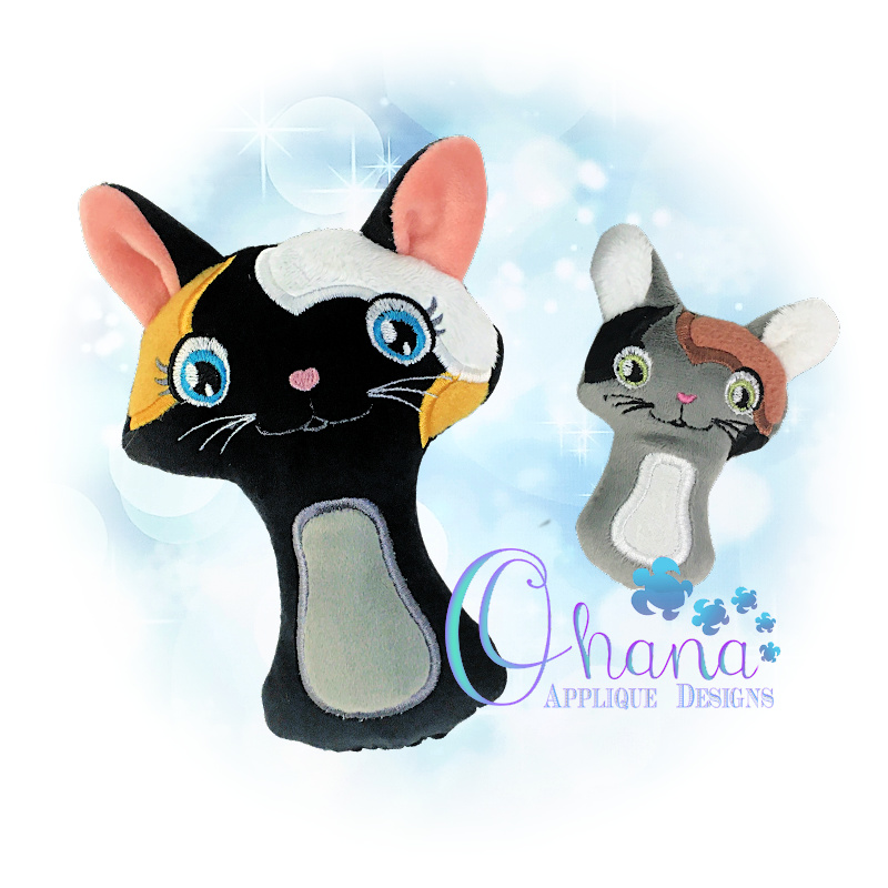 Calico Cat Rattle Embroidery Design Ohana Applique Designs