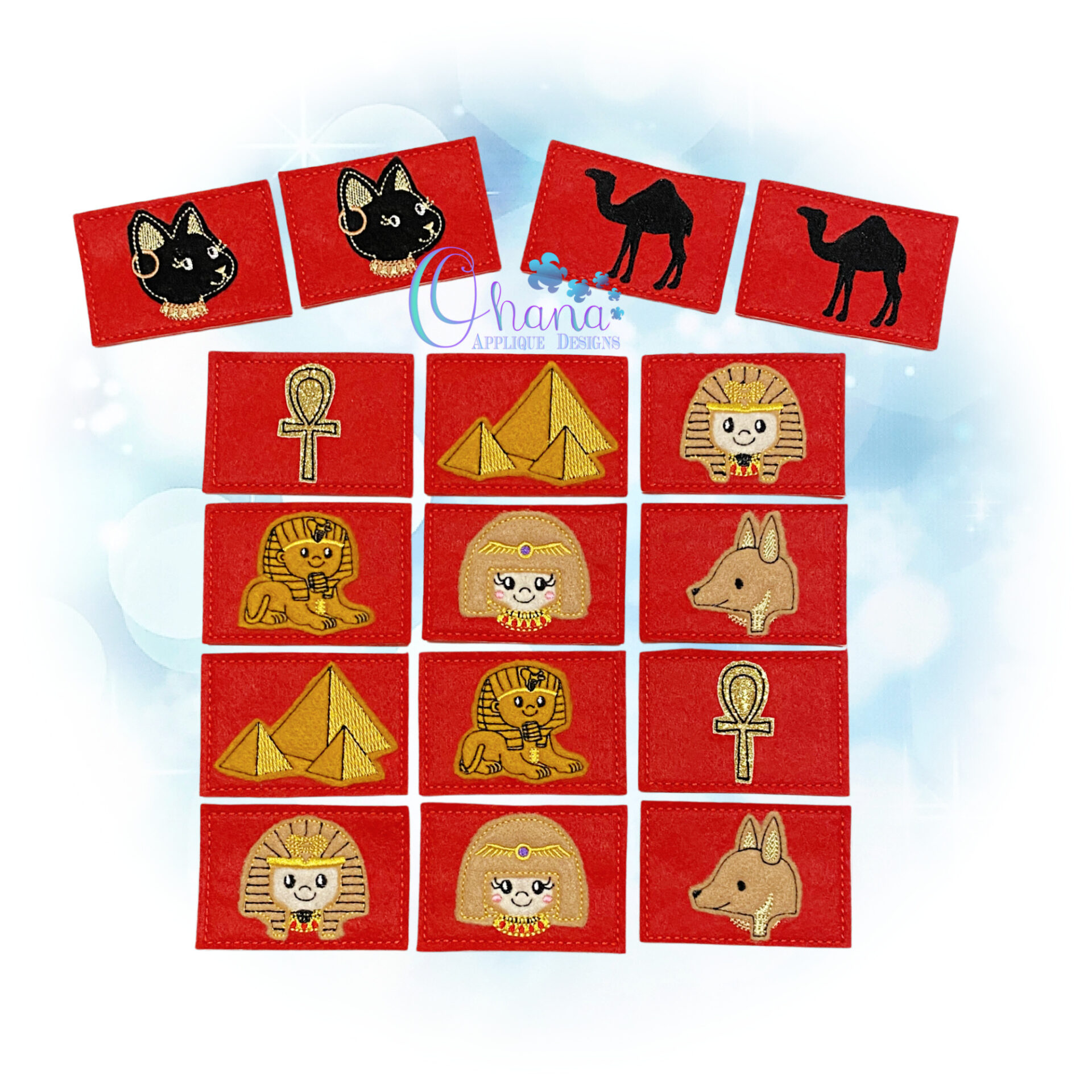 Egypt Matching Card Game Ohana Applique Designs