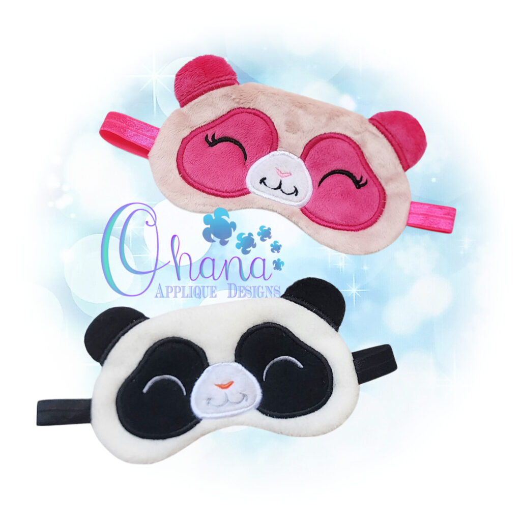 Chubby Panda Sleep Mask Design Ohana Applique Designs