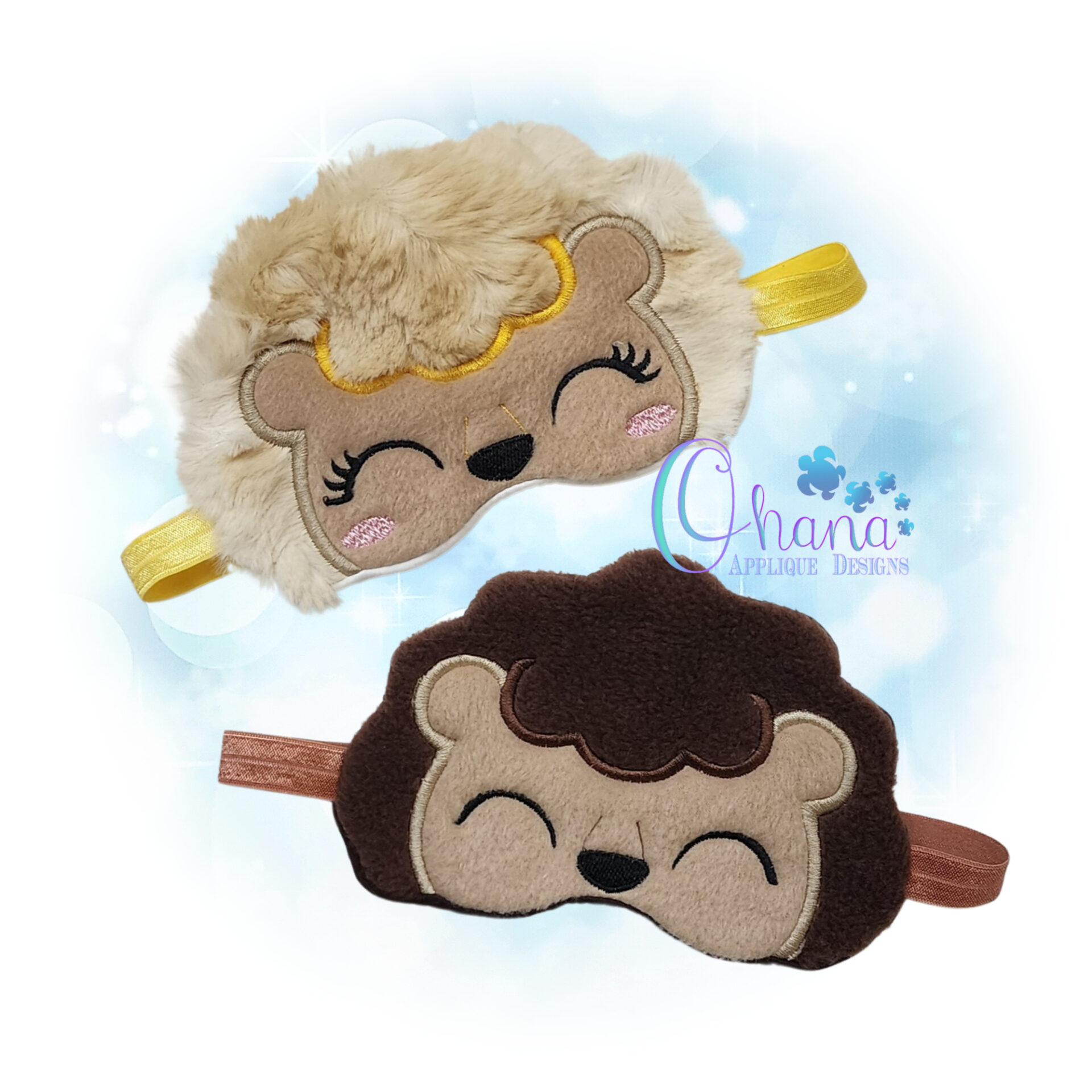 Lion Sleep Mask Embroidery Design Ohana Applique Designs