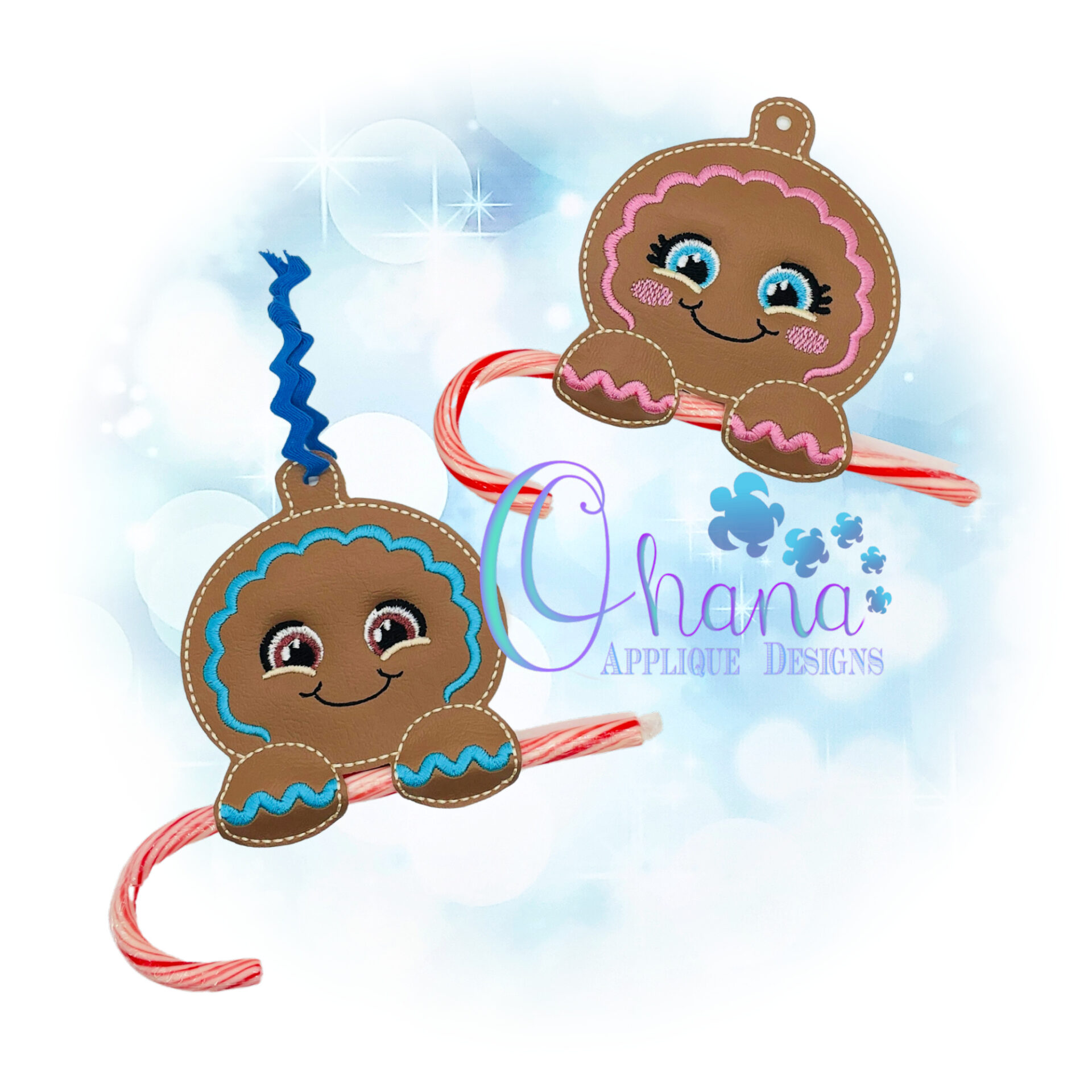 Gingerbread Single Candy Cane Holder Ornament Design OAD