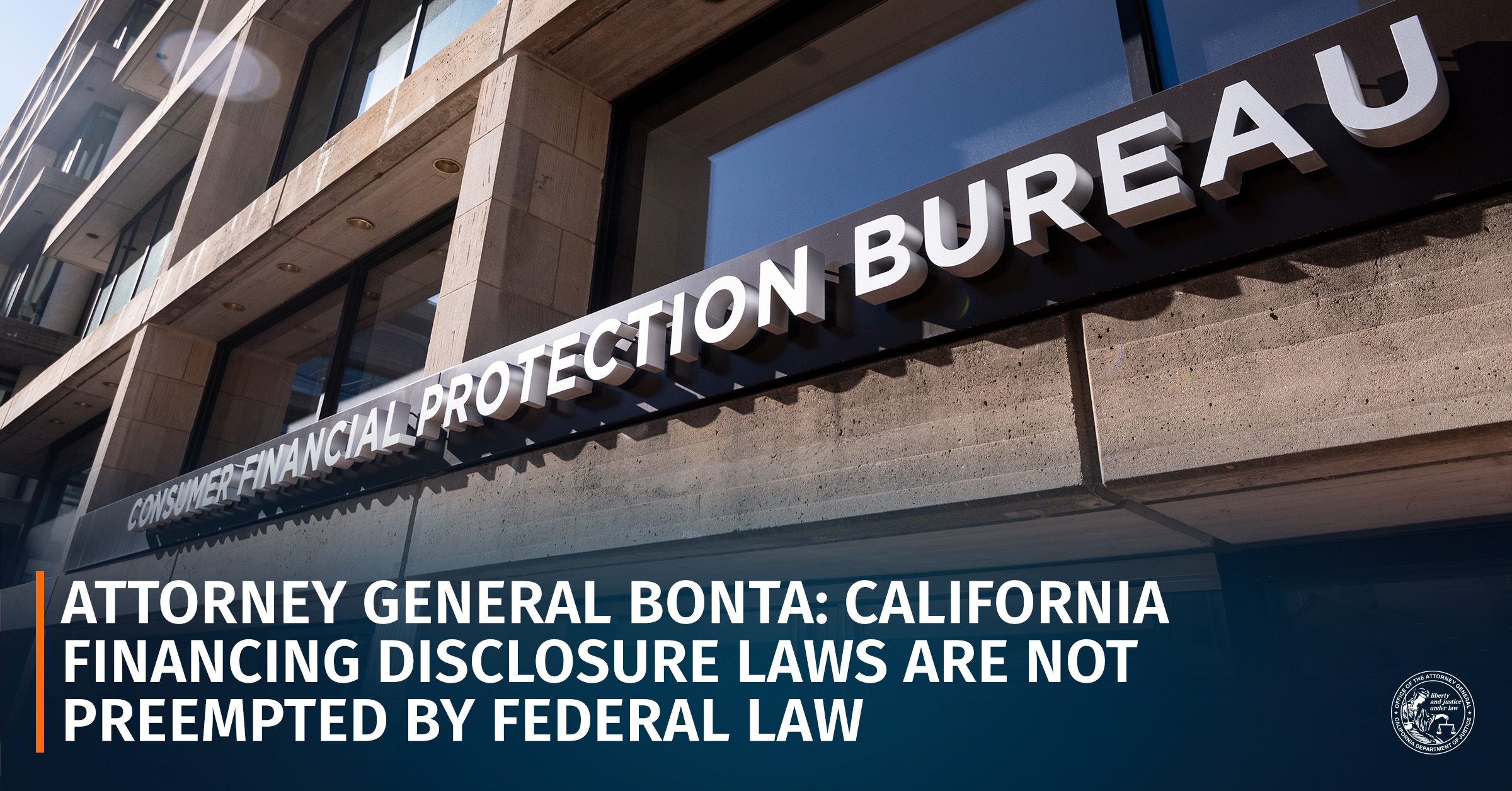Attorney General Bonta California Financing Disclosure Laws Are Not