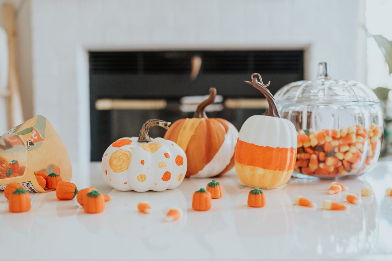 Candy Corn Painted Pumpkins Oak + Oats