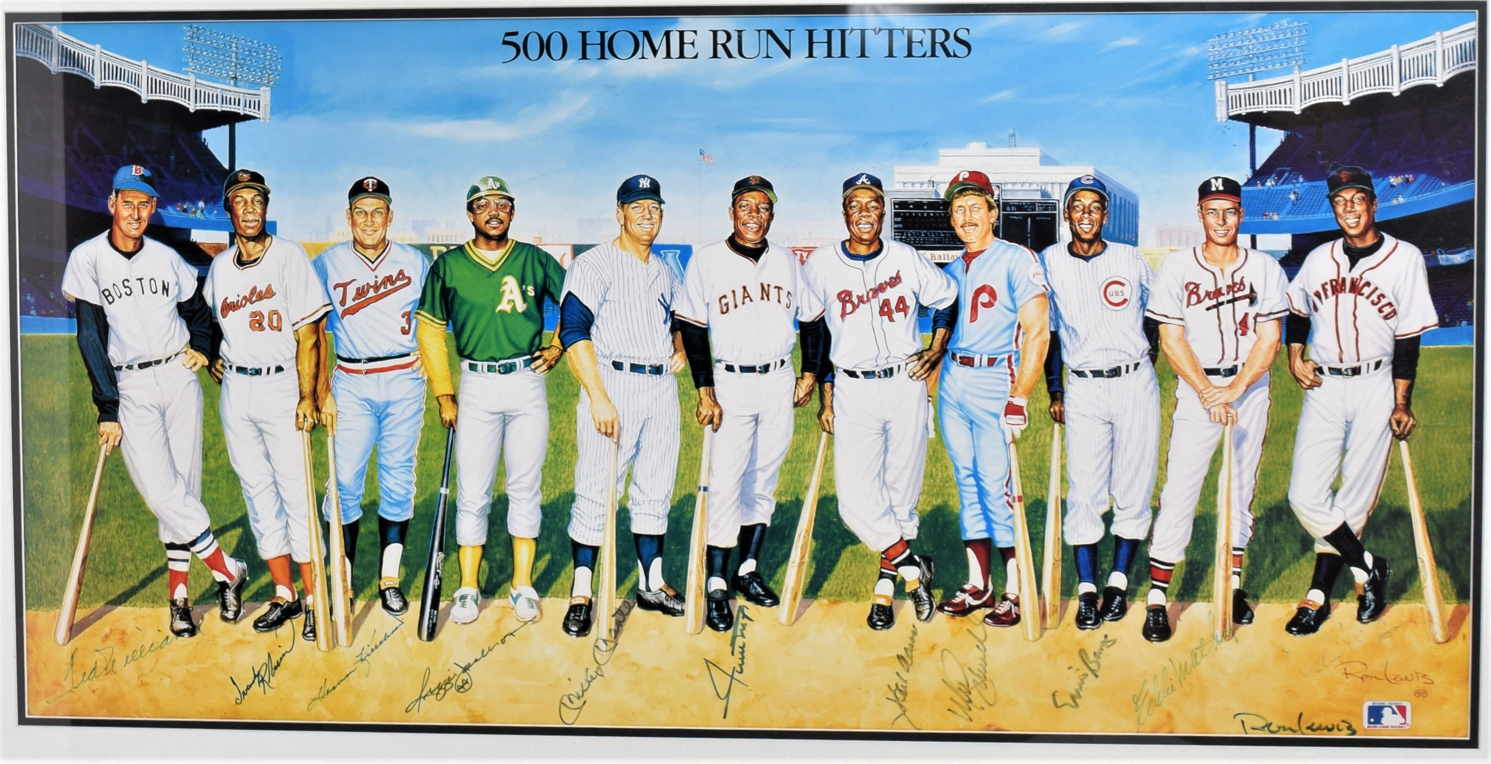 Lot Detail 1988 500 Home Run Hitters MultiSigned Lithograph