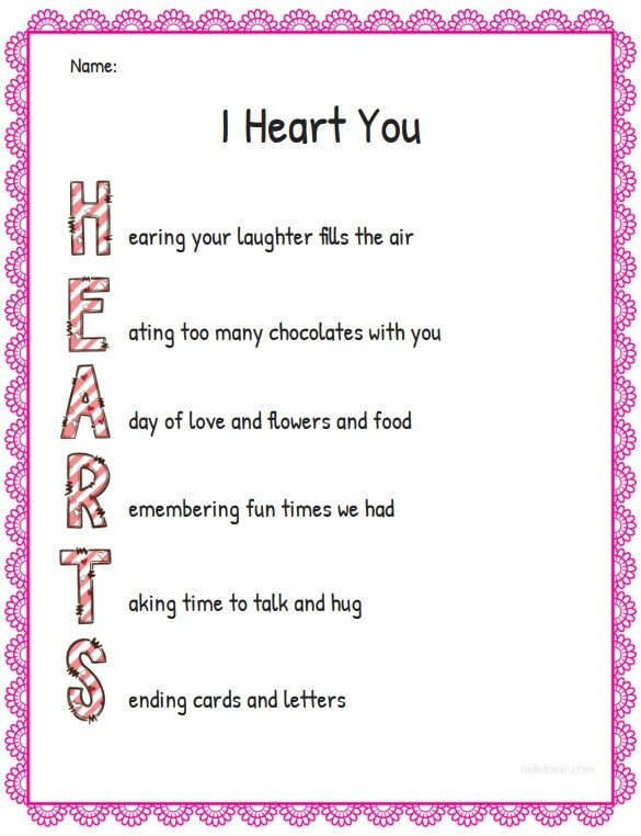 Valentine "Hearts" Acrostic Generator