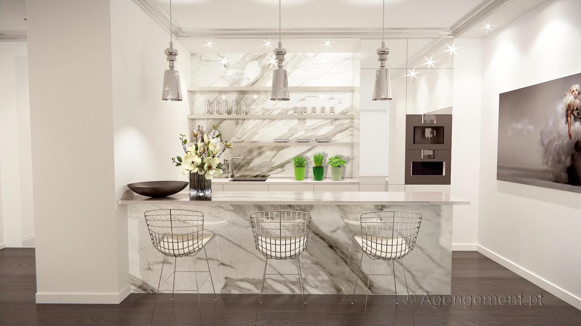 Modern Marble Kitchen