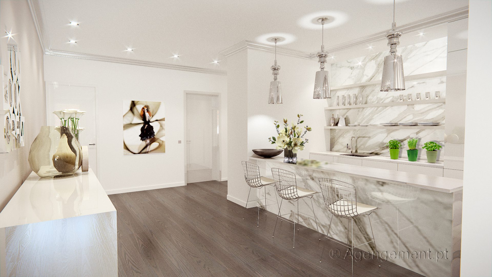 Modern Marble Kitchen