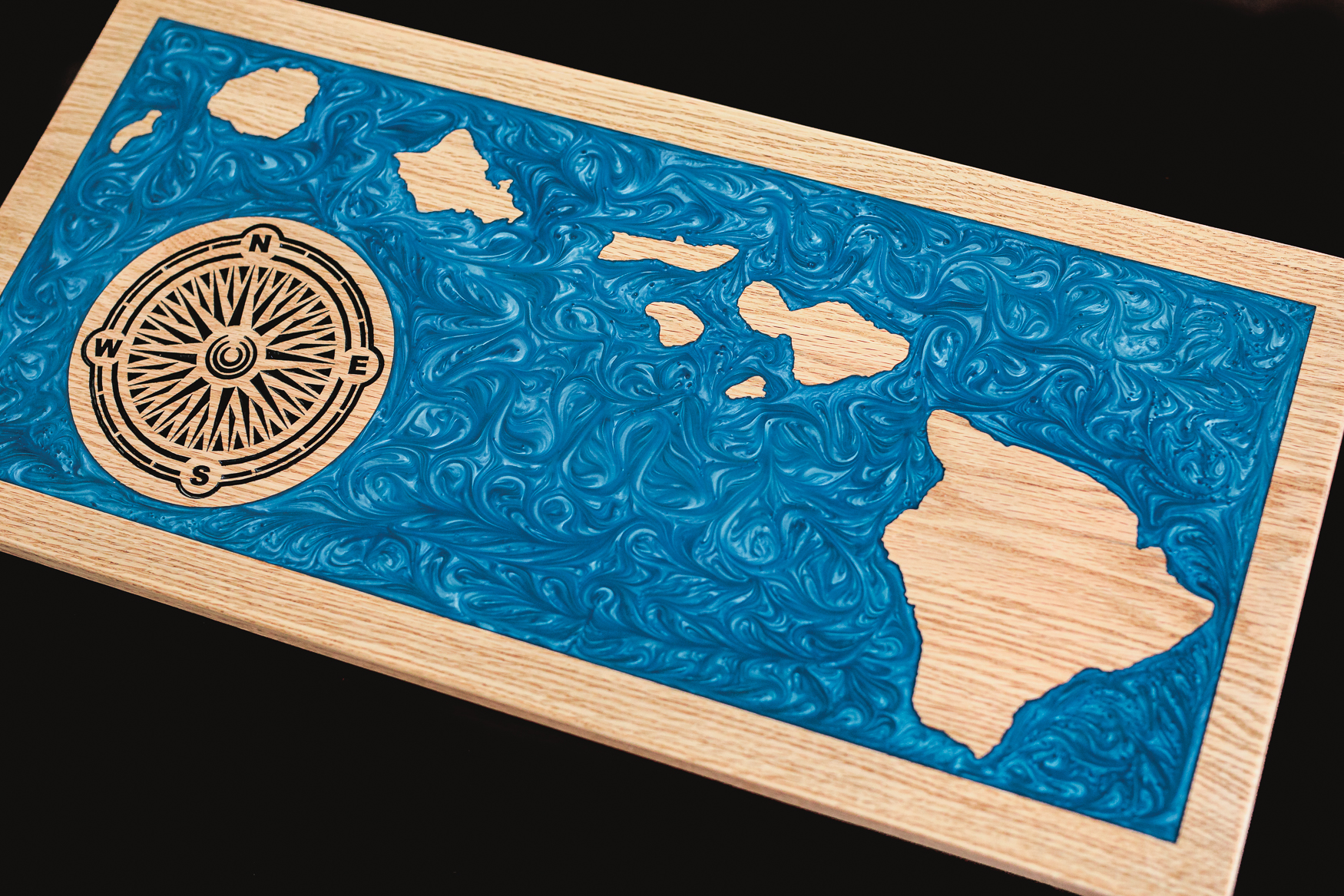 Hawaii map with Resin