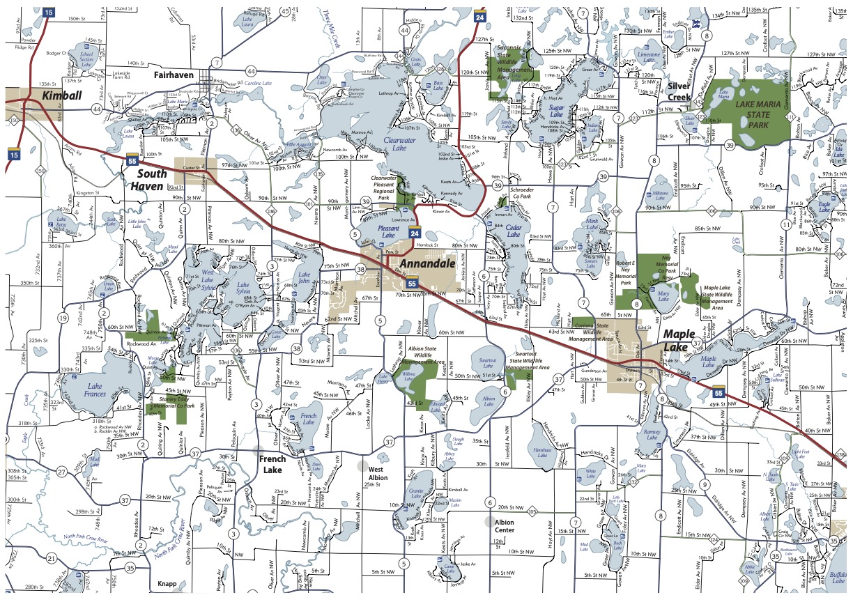 Oak Realty Annandale, MN I Lake Maps, School District Map, Heart of