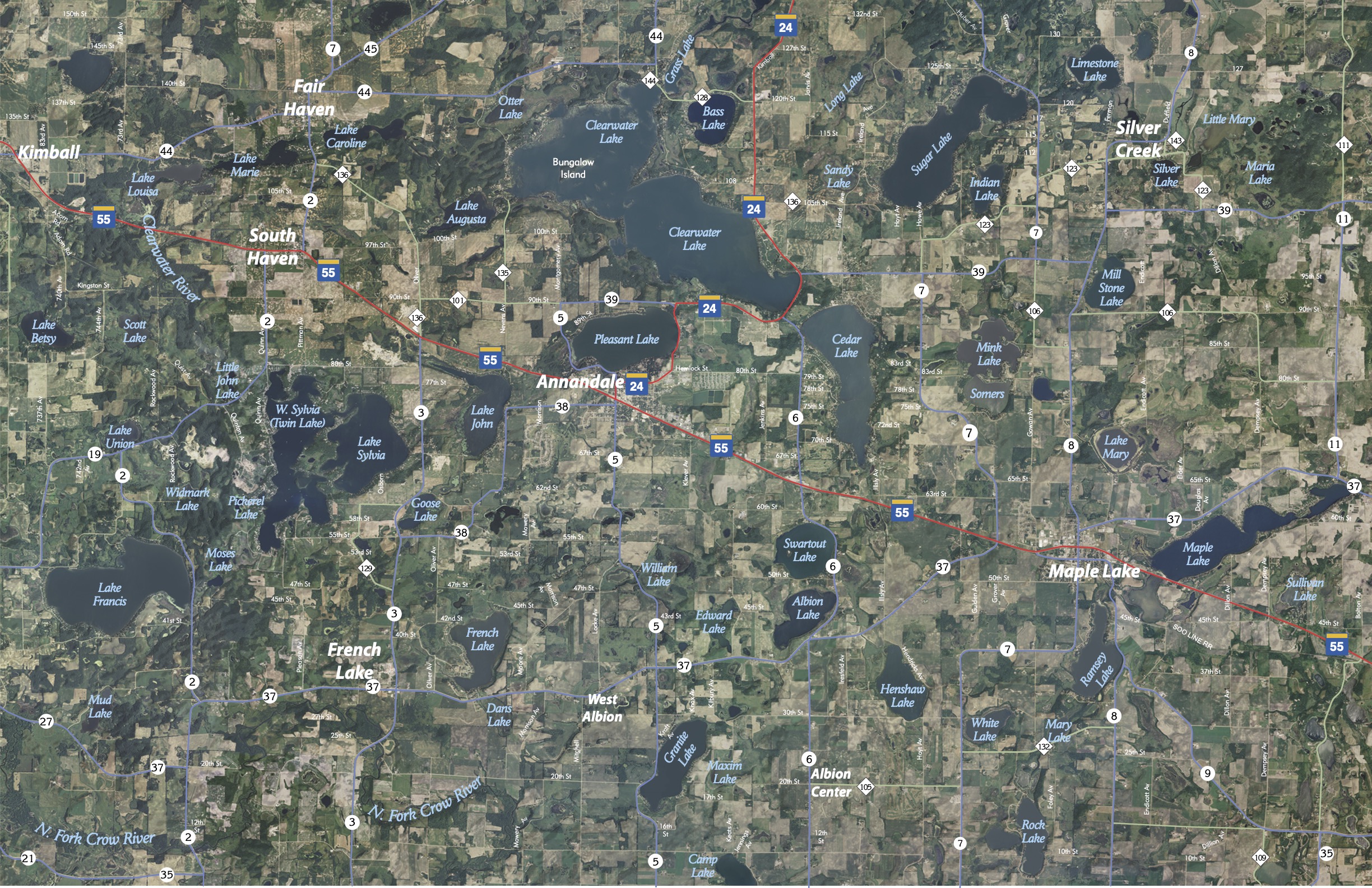 Oak Realty Annandale, MN I Lake Maps, School District Map, Heart of