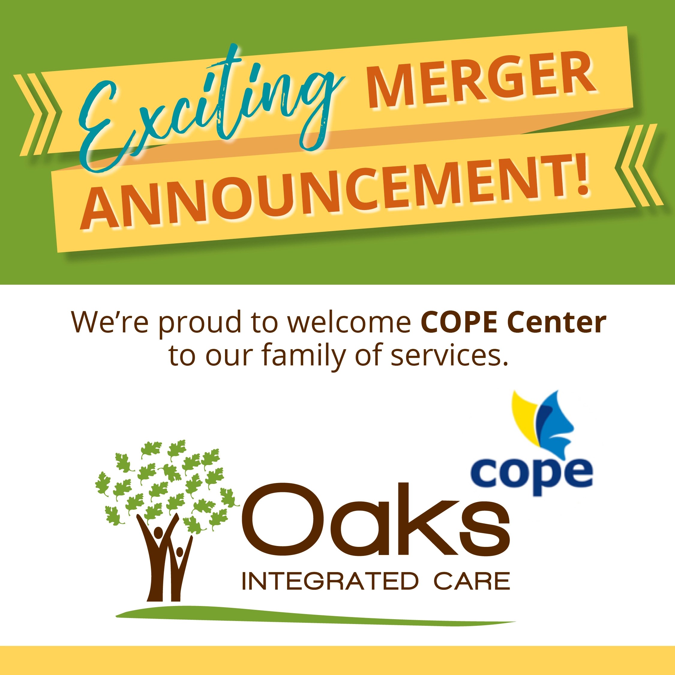 COPE Center Joins Oaks Integrated Care in Nonprofit Merger Oaks
