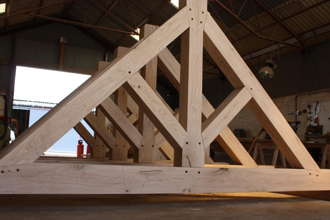 Tied King Post Truss in Oak Example Oak Timber Framing