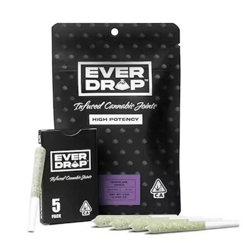 Raw Garden Everdrop Infused Prerolls Indica Grape Ape 2.5G (5
