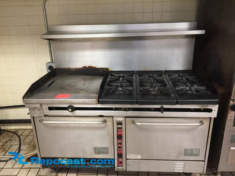 Southbend 6 burner range with flat top...