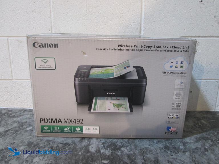 LiquidBidding Canon® PIXMA MX492 Wireless/Print/Copy...